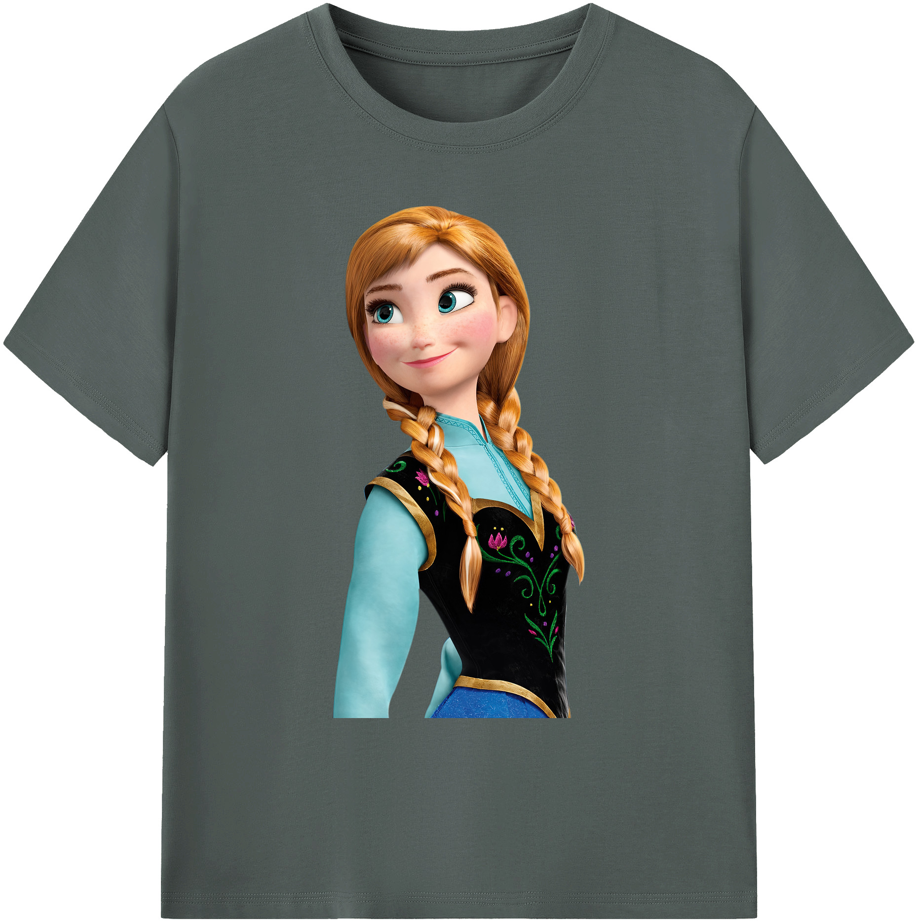 （画像用） アナと雪の女王 アンナ エルサ Frozen Anna Elsa 綿100％ メンズ半袖Tシャツ｜肌触りやわらか＆通気性
